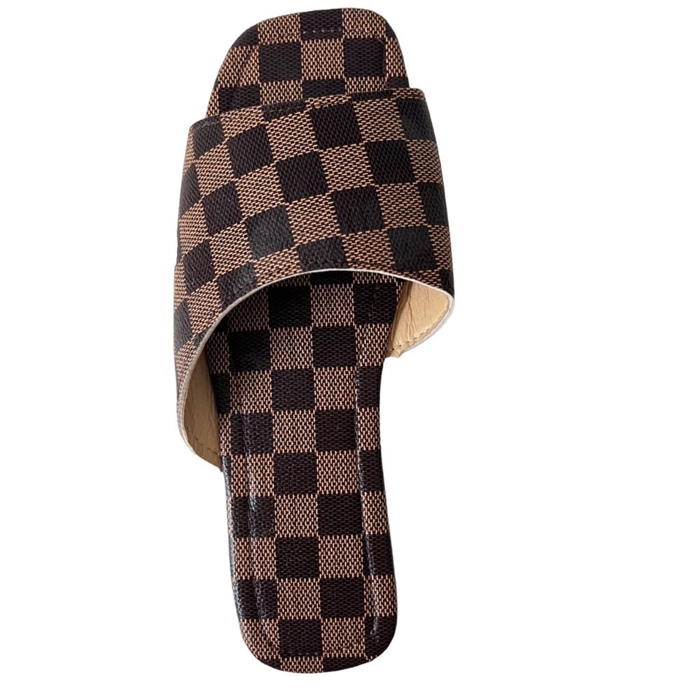 NEW! Damier Pattern Slide Sandals, US 8 (EU 39)
